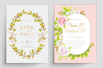 elegant floral roses border and frame card design