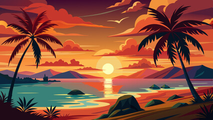 photographic image of a morning stunning vector illustration
