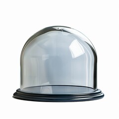 Clear Glass Dome With Dark Blue Wooden Base