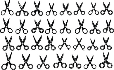 Set of Scissors icon silhouette vector illustration