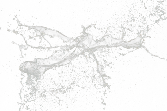 Shape form throw of Water splashes into drop water attack fluttering in air and stop motion freeze shot. Splash Water for explosion texture graphic resource elements, black background isolated