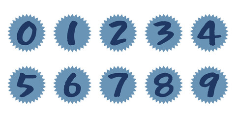 캘리그라피 0에서 9까지 숫자 세트