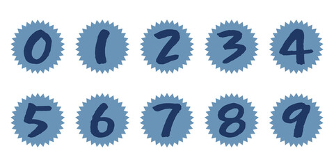 캘리그라피 0에서 9까지 숫자 세트