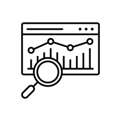 Data analysis line icons vector illustration