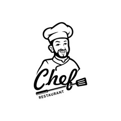 Chef logo design vector illustration