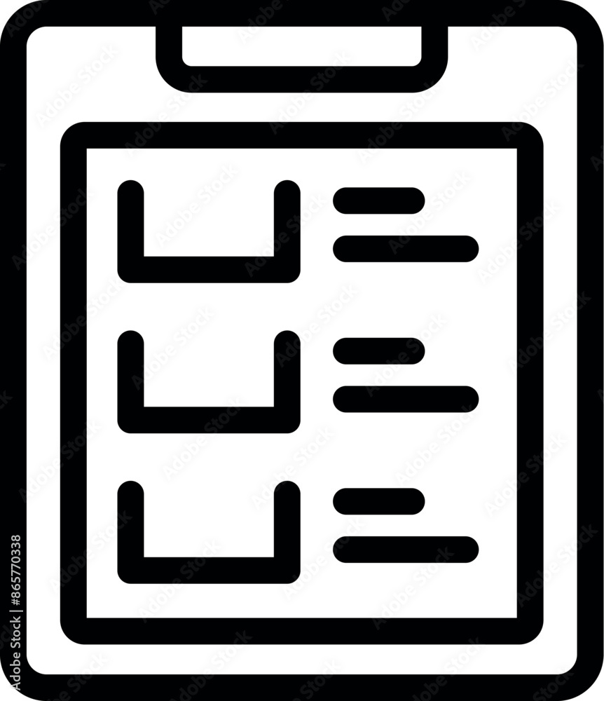 Poster simple icon of a clipboard showing a checklist with items for auditing