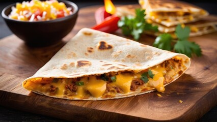 Folded Quesadilla Essence, A Minimalist Mexican Culinary Delight