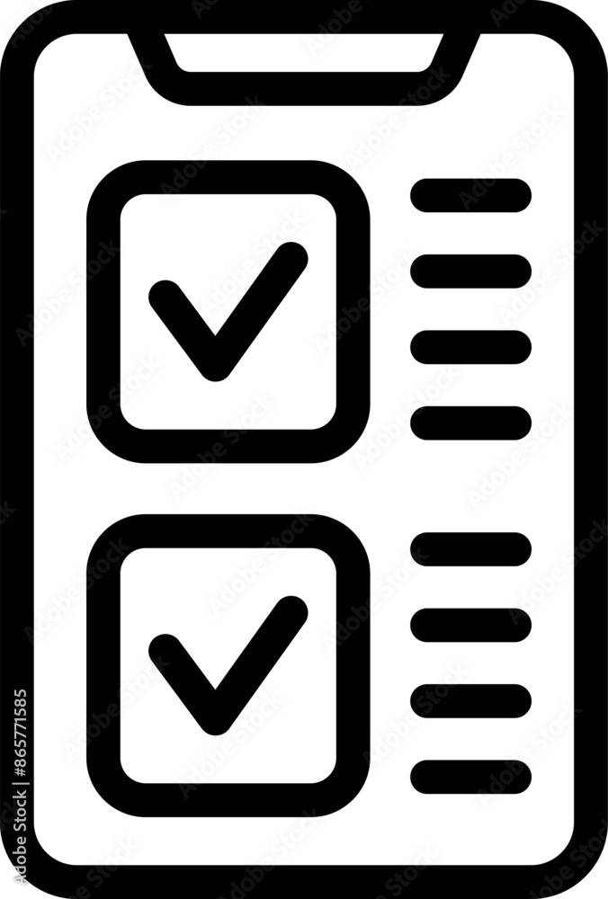 Canvas Prints smartphone showing completed checklist icon, mobile phone displaying check marks, task management ap - Canvas Prints