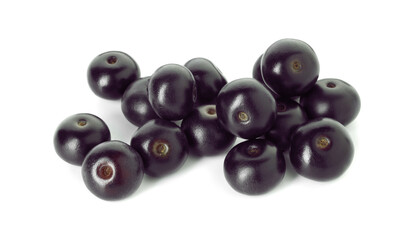 Fresh ripe acai berries isolated on white