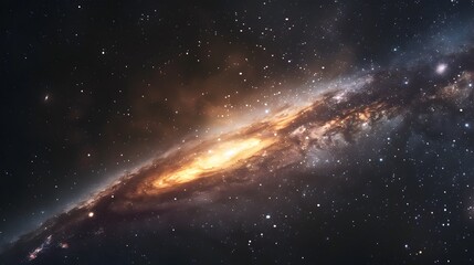 Fototapeta premium Depiction of Majestic Milky Way Galaxy with Cosmic Dust and Twinkling Stars