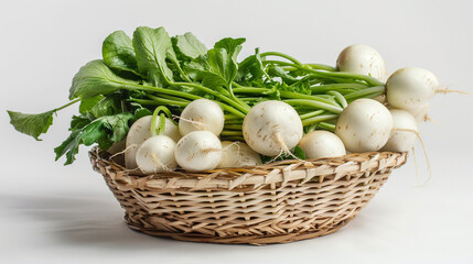 Fresh white radish in the box