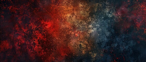 Abstract Red, Orange, Blue and Black Spatter Background