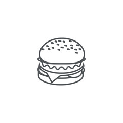 vector illustration of simple outline burger design.