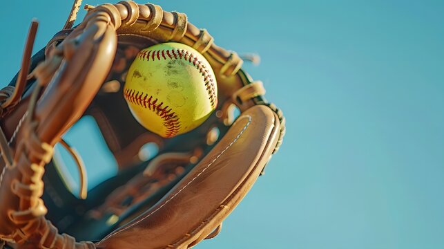 Baseball mitt with hard ball