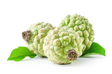Fototapeta premium Fresh Custard Apple isolated on white background.Sugar apple