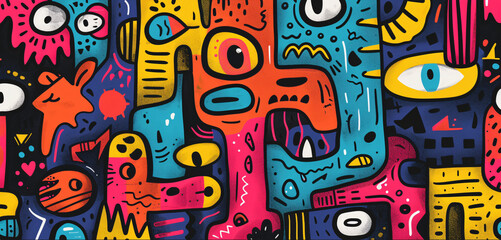 Abstract Colorful Doodle Illustration