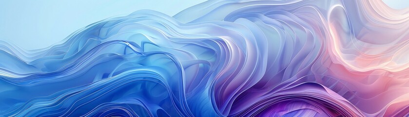 Abstract Swirling Fluid Art in Blue, Purple, and Pink Colors.  Background or wallpaper for creative, artistic, and design projects.