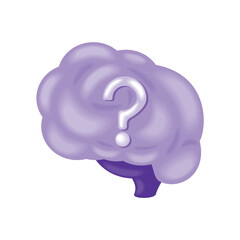 alzheimer human brain with purple ribbon