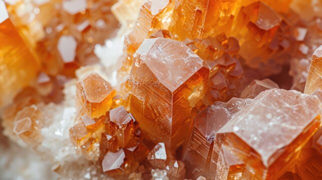 Macro close up of aragonite mineral stone on a white background