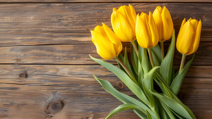 Spring holidays start with lovely yellow tulips perfect for greeting cards