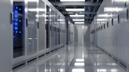 Fototapeta premium Modern Data Center with Server Racks - Generative AI