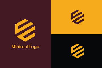 Hexagon Letter E Tech Logo, logo CE letter company name, letter GE hexagon icon logo, sophisticated and unique hexagon initials logo design inspiration