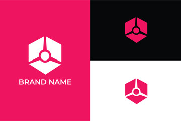 Clock logo,  Outline photon, technology icon from education collection, Fan logo with modern and geometric abstract design for brand identity, watermill logo