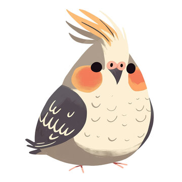 cute cockatiel bird cartoon style clip art preview