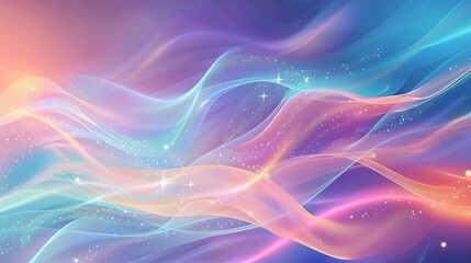 Obraz premium futuristic abstract holographic colored background with waves and light effects