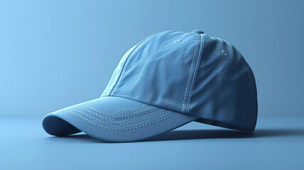 Blue cap mockup with blue background.
