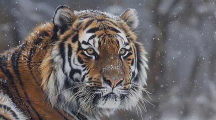 Amur tiger playing in the water, Siberia. Dangerous animal, tajga, Russia. Animal in green forest stream. Siberian tiger splashing water. 