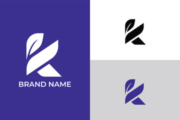 logo style combination letter K and leaf, abstract K shaped logo and green leaf,  Letter F with Bird Silhouette for Flap Free Flock Freedom Fly, 