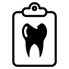 Clipboard with dental icon symbol