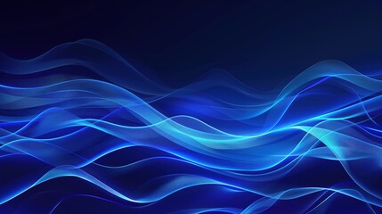 Fototapeta premium futuristic abstract blue background with waves and light effects