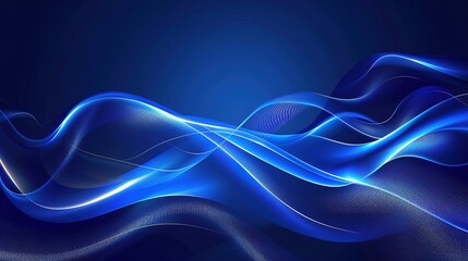 Fototapeta premium futuristic abstract blue background with waves and light effects