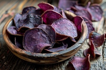 Purple sweet potato chips both sweet and crunchy
