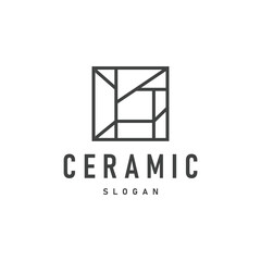 Floor logo simple abstract design home decoration Ceramic tile vector illustration