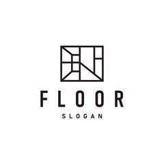 Floor logo simple abstract design home decoration Ceramic tile vector illustration