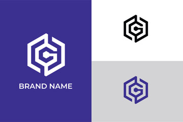 letter C hexagon iconic lineart logomark icon symbol, letter C protection shield logo, letter c modern cyber shield logo, Initial BC abstract shield log for technology, 