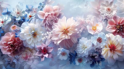 a beautiful background with colorful flowers that has a floral pastel appearance