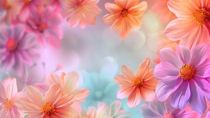 a beautiful background with colorful flowers that has a floral pastel appearance