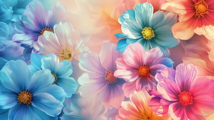Obraz premium a beautiful background with colorful flowers that has a floral pastel appearance