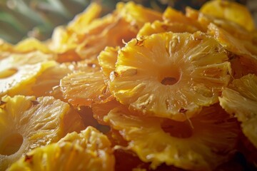 Thinly sliced pineapple dried in sun fried to crispiness