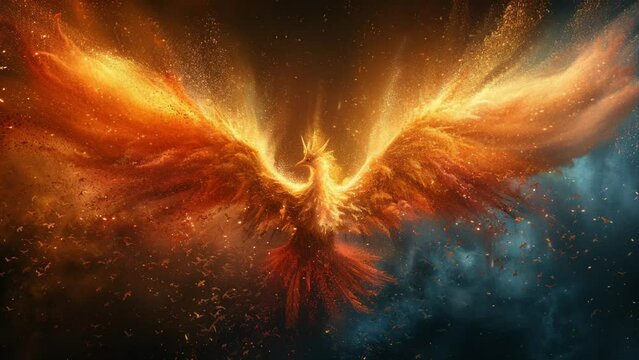 fantasy phoenix on fire