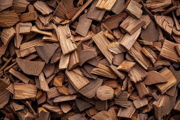 Top view background of wood chips for smoking meat and fish