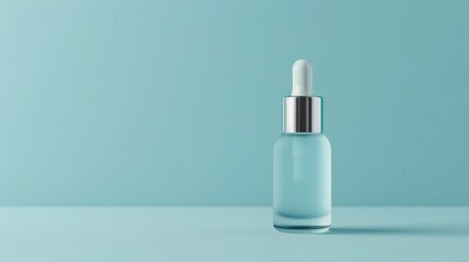 a frosted glass serum bottle with a silver dropper