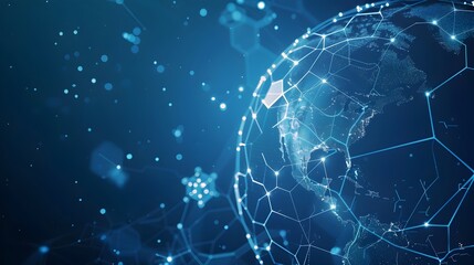 Elegant Digital Globe Surrounded by Glowing Network Connections Representing Modern Global Technology