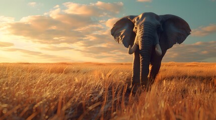 Wild elephant in the beautiful forest. 