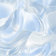 Delicate White Swirling Lines Abstract Flowing Pattern Minimal Geometric Composition