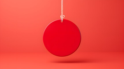 blank tag on red background